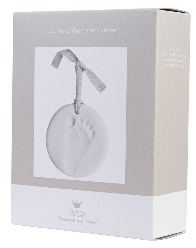 BAMBAM - Clay Hand/Footprint Hanger - 15 cm - Wit