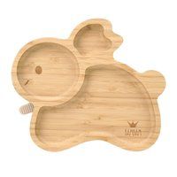 Bamboe bordje van BamBam in de vorm van een konijntje