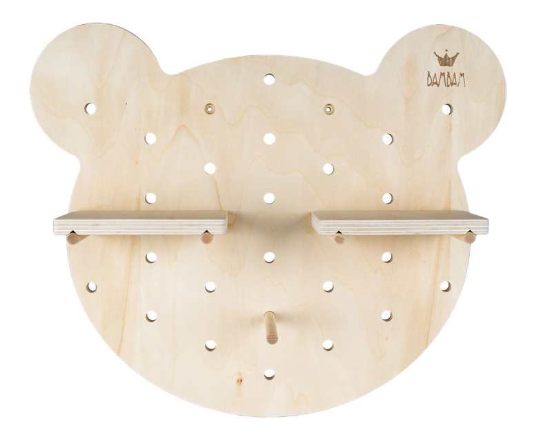 BAMBAM - Eco Freindly Bear Pegboard Large - 34 cm - Naturel