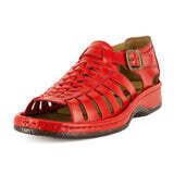 Kgosi : Leather Sandal in Red Soft Saddle