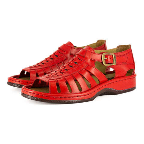Omega Sandals Kgosi -  Leather in Red Soft Saddle