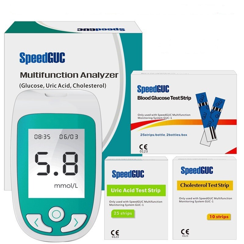 3 In 1 Multi-function Blood Glucose Monitor Cholesterol Uric Acid Meter Glucometer