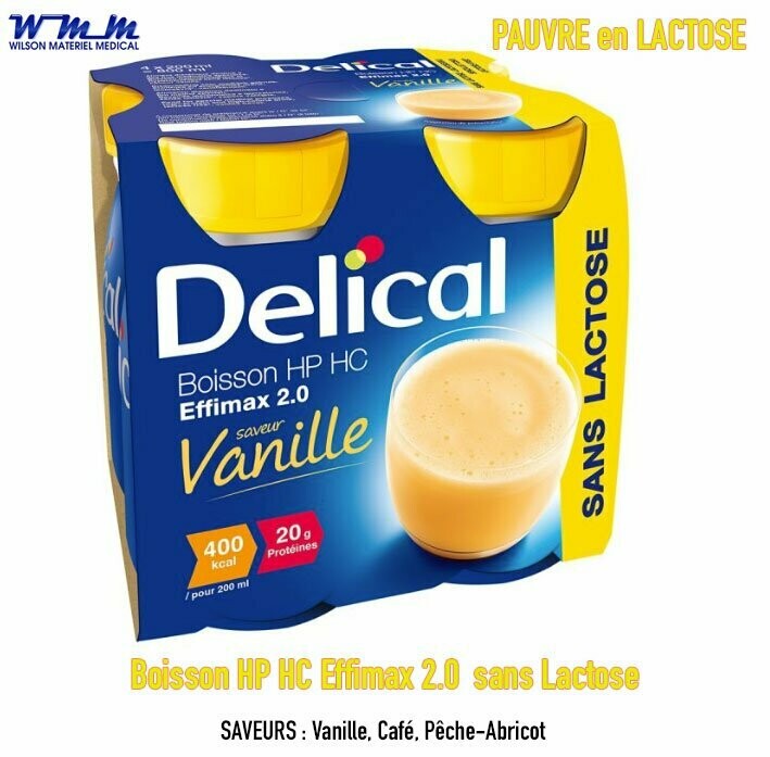 Boisson HP HC Effimax 2.0 - Pauvre en Lactose - Delical