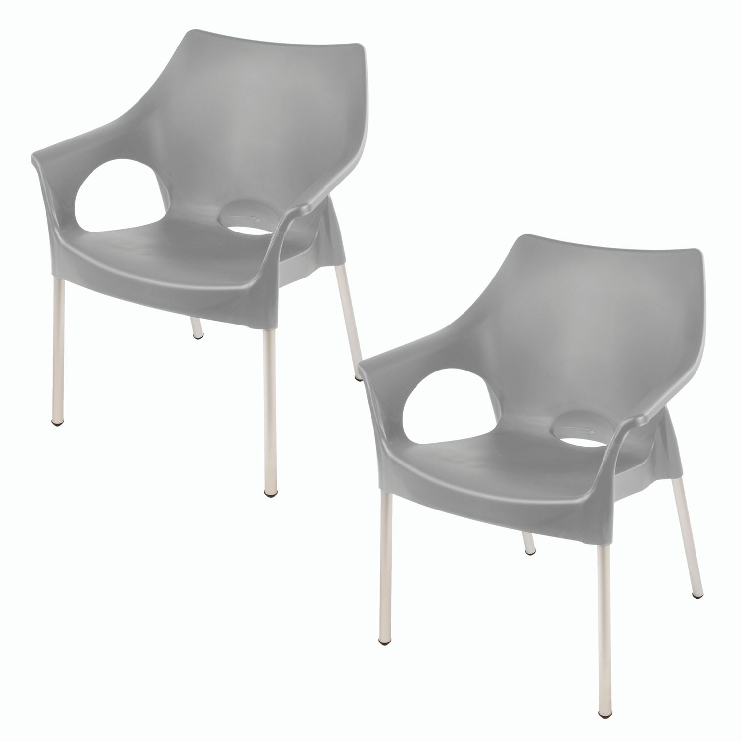 Siena Cafe Chair - KALAHARI GREY - Set of 2