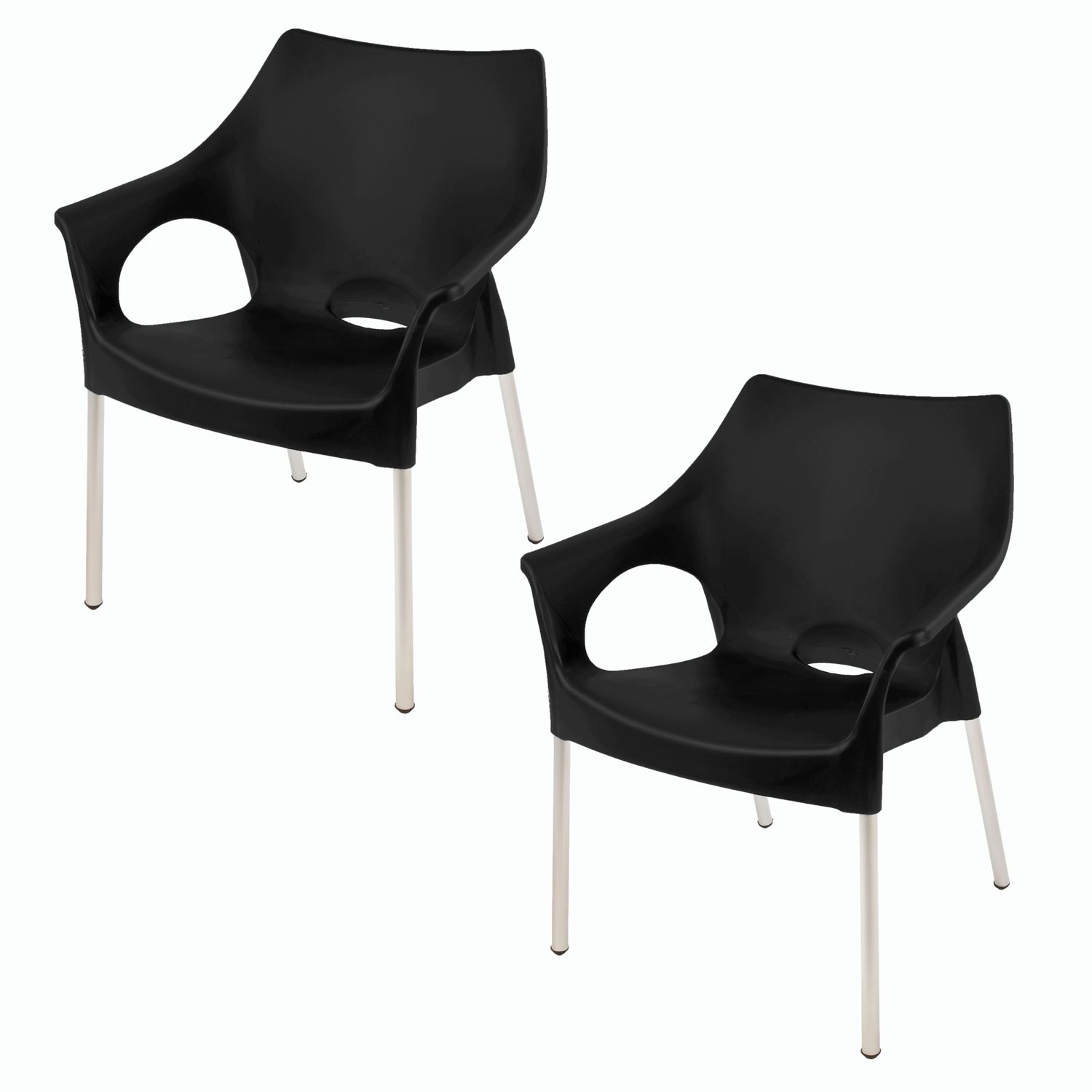 Siena Cafe Chair - MIDNIGHT BLACK - Set of 2