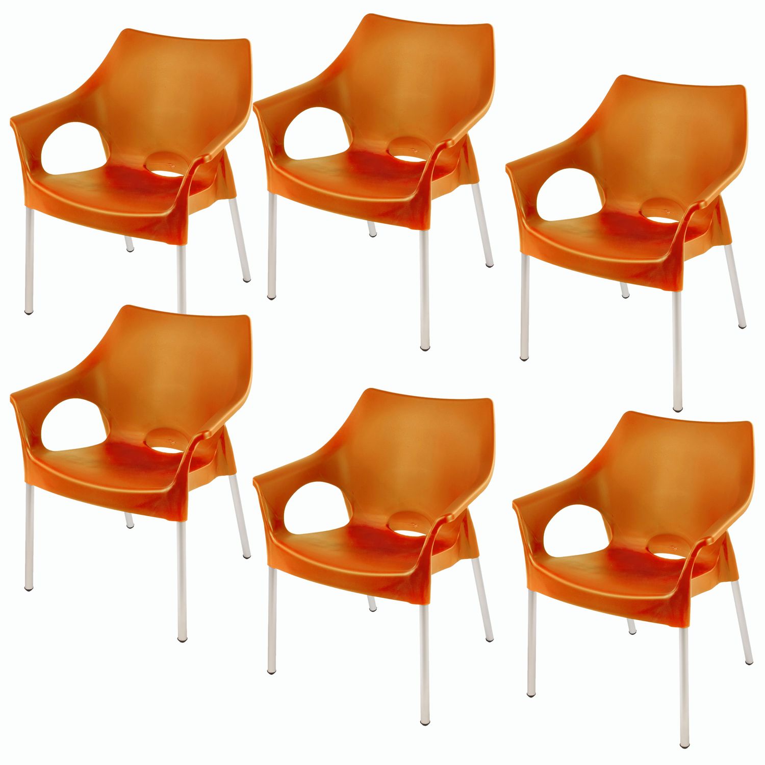 Siena Cafe Chair - ORANGE - Set of 6