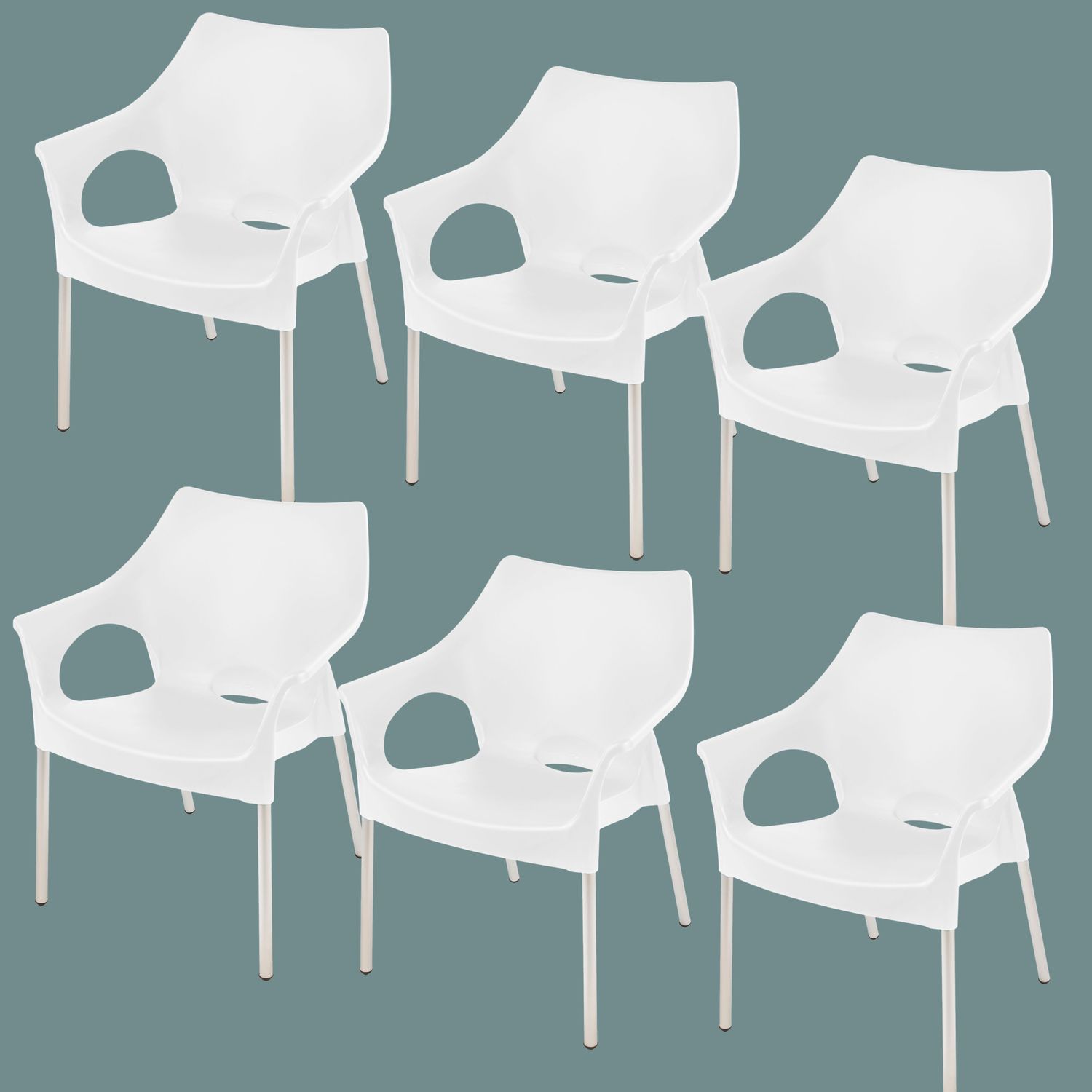 Siena Cafe Chair - ICE WHITE - Set of 6