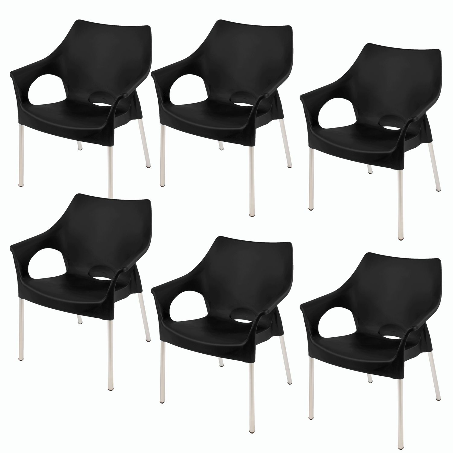 Siena Cafe Chair - MIDNIGHT BLACK - Set of 6