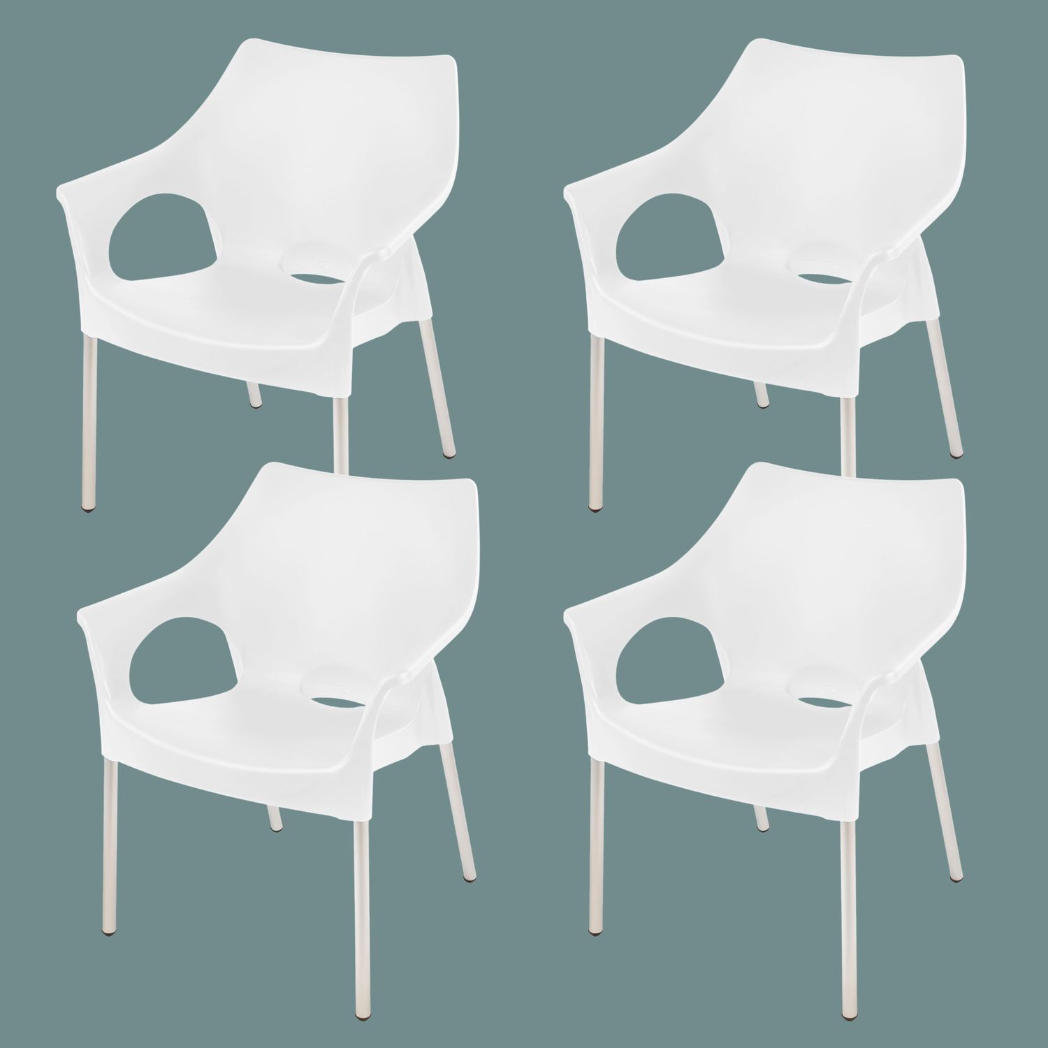 Siena Cafe Chair - ICE WHITE - Set of 4