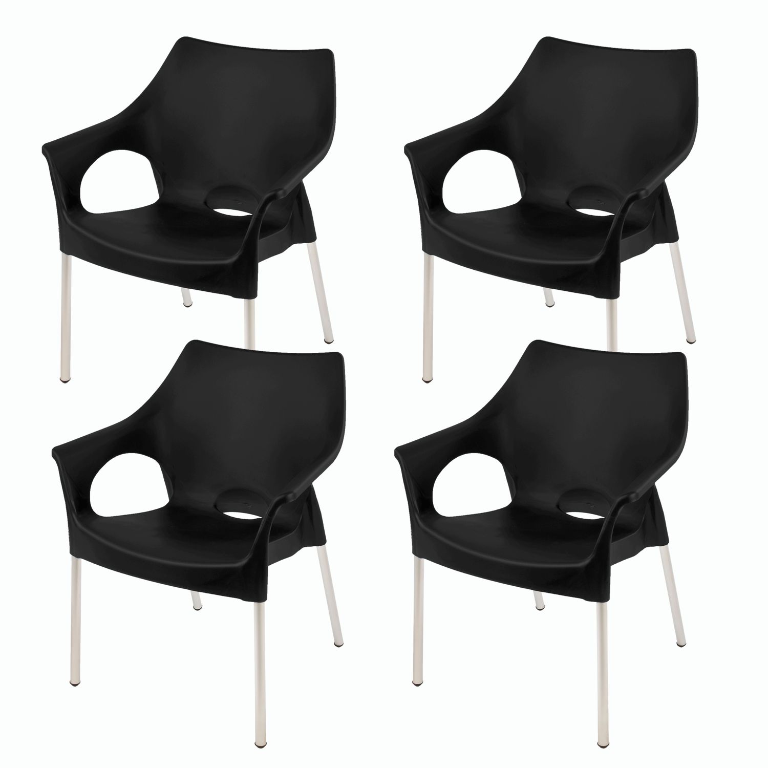 Siena Cafe Chair - MIDNIGHT BLACK - Set of 4