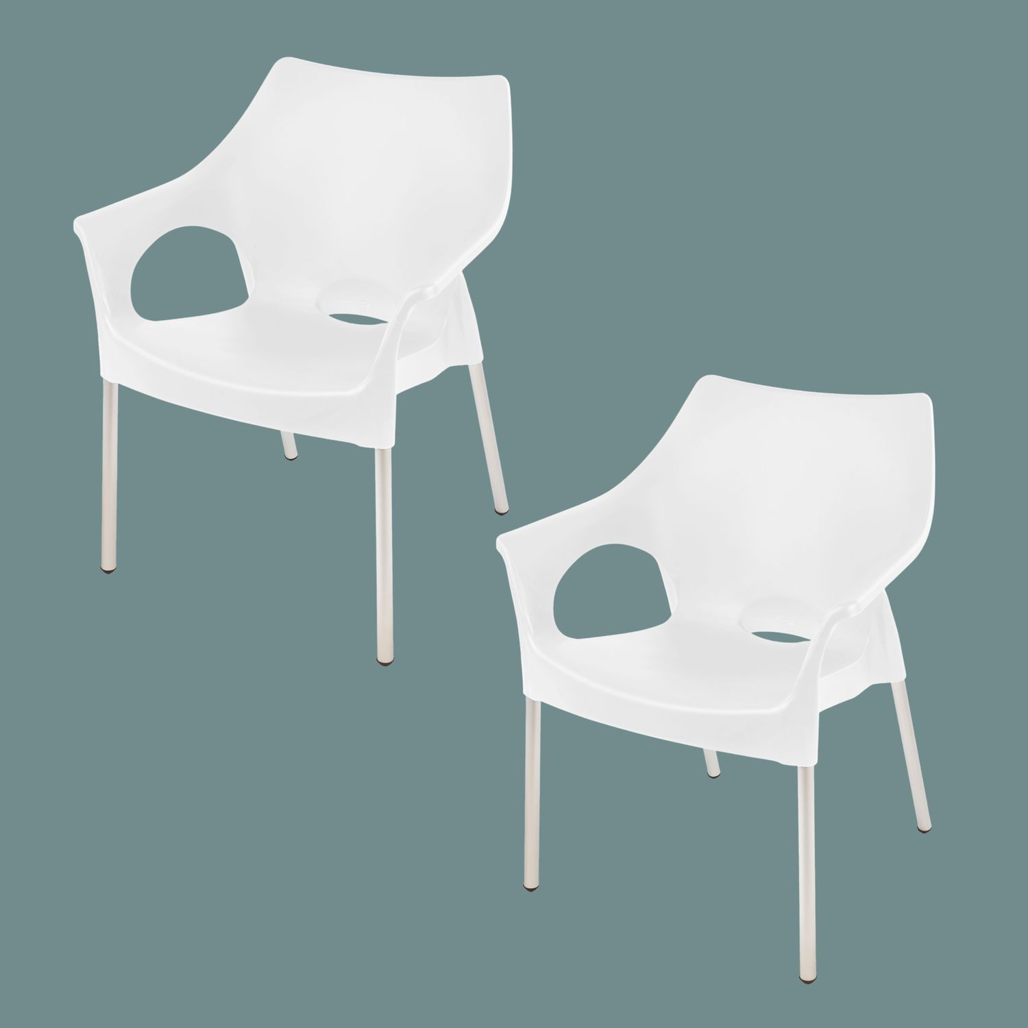 Siena Cafe Chair - ICE WHITE - Set of 2