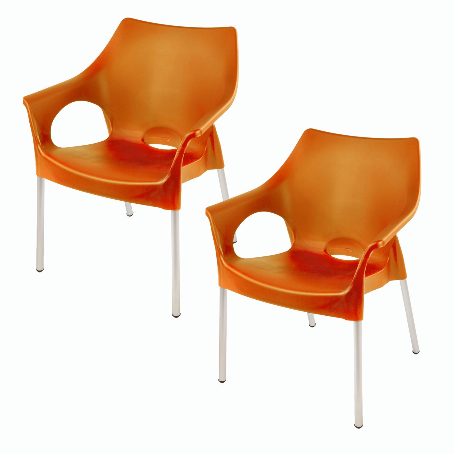 Siena Cafe Chair - ORANGE - Set of 2