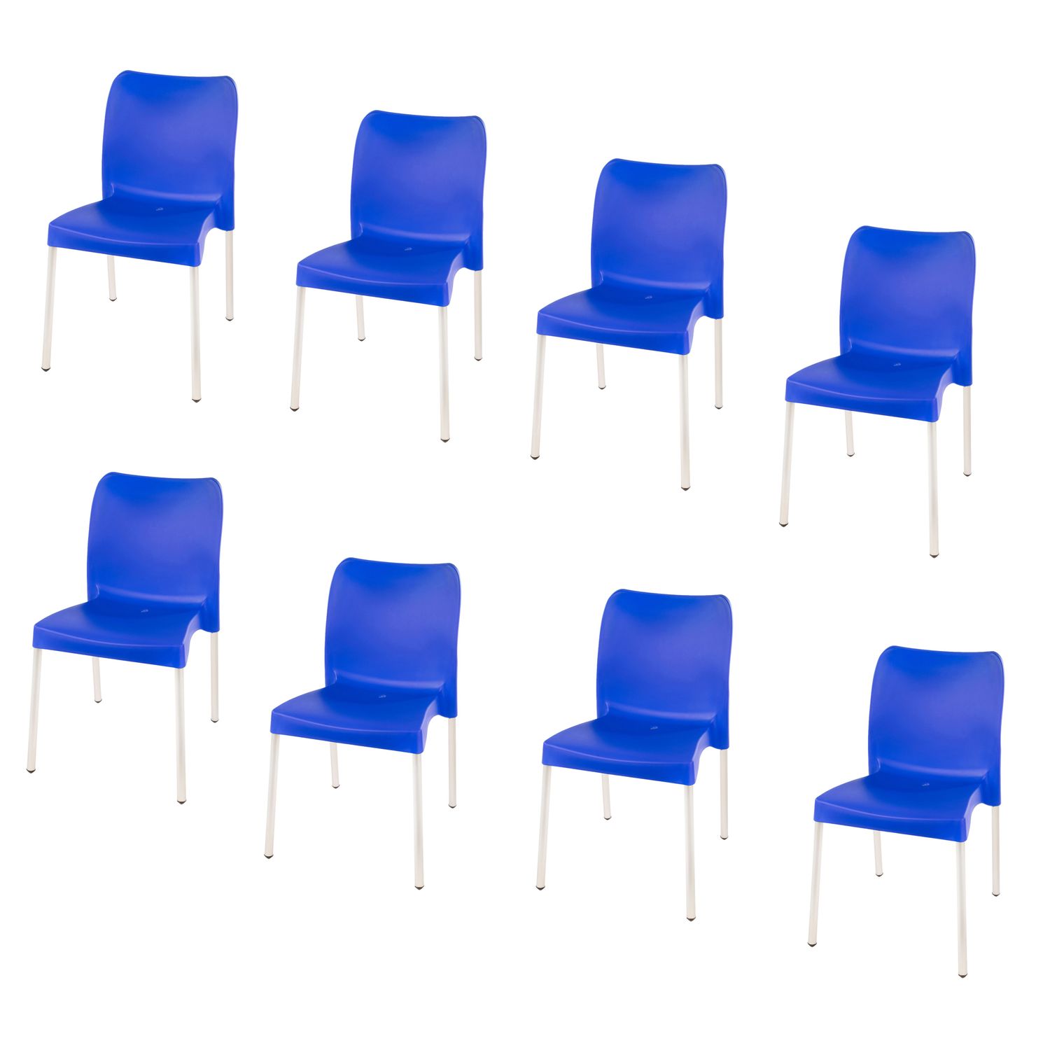 Florence Heavy  Duty  Bistro Chair  - NO ARMRESTS - BLUE  - Set of 8