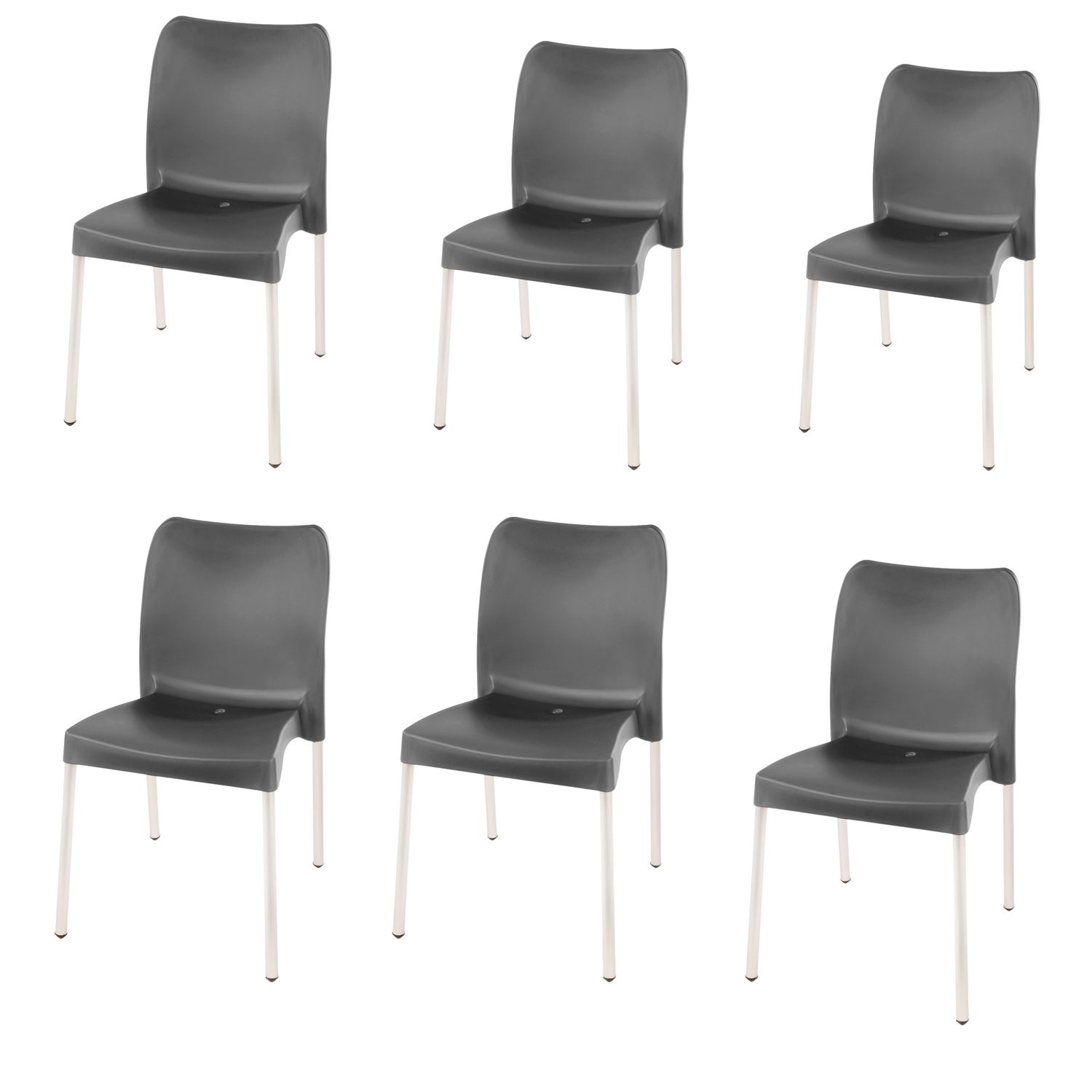 Florence Heavy  Duty  Bistro Chair  - NO ARMRESTS - BLACK  - Set of 6