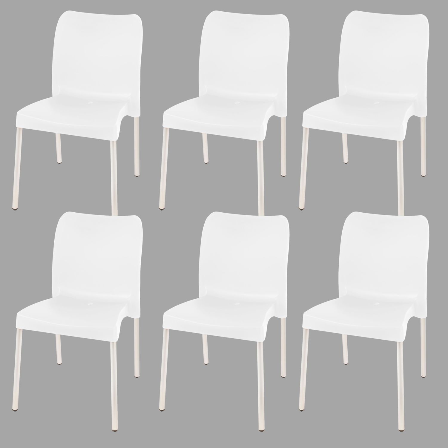 Florence Heavy  Duty  Bistro Chair  - NO ARMRESTS - ICE WHITE  - Set of 6