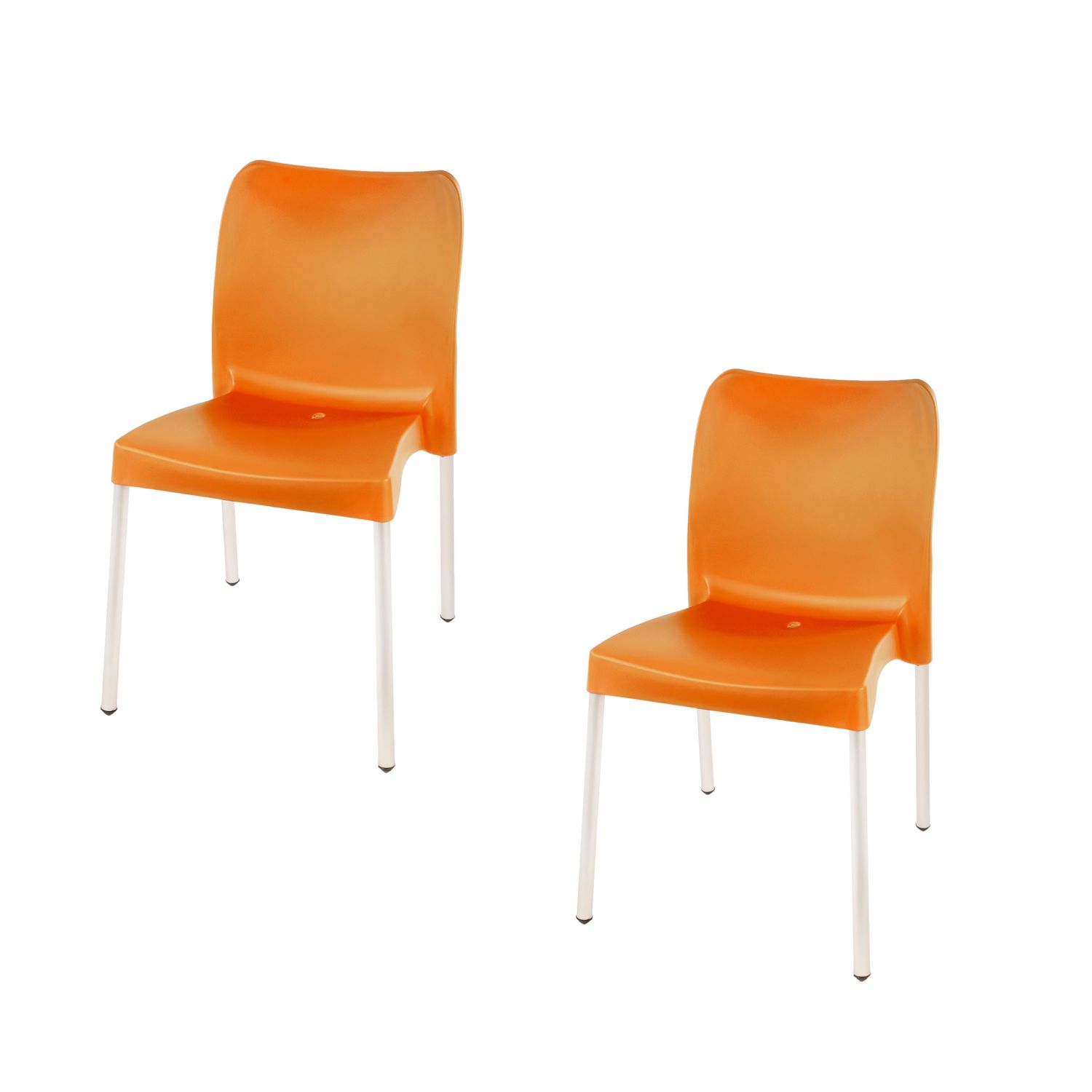 Florence Heavy  Duty  Bistro Chair  - NO ARMRESTS - ORANGE  - Set of 2