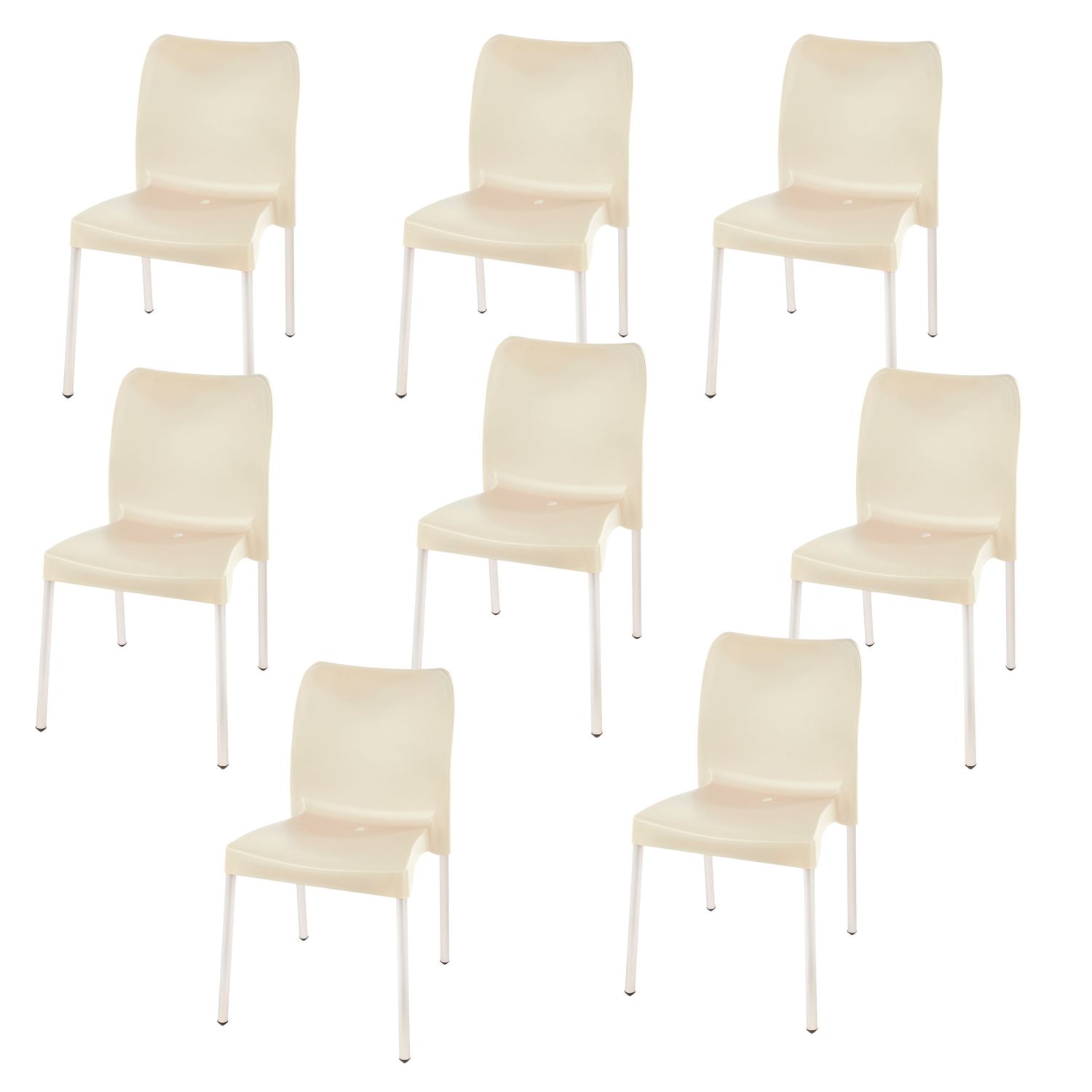 Florence Heavy  Duty  Bistro Chair  - NO ARMRESTS - BEIGE  - Set of 8