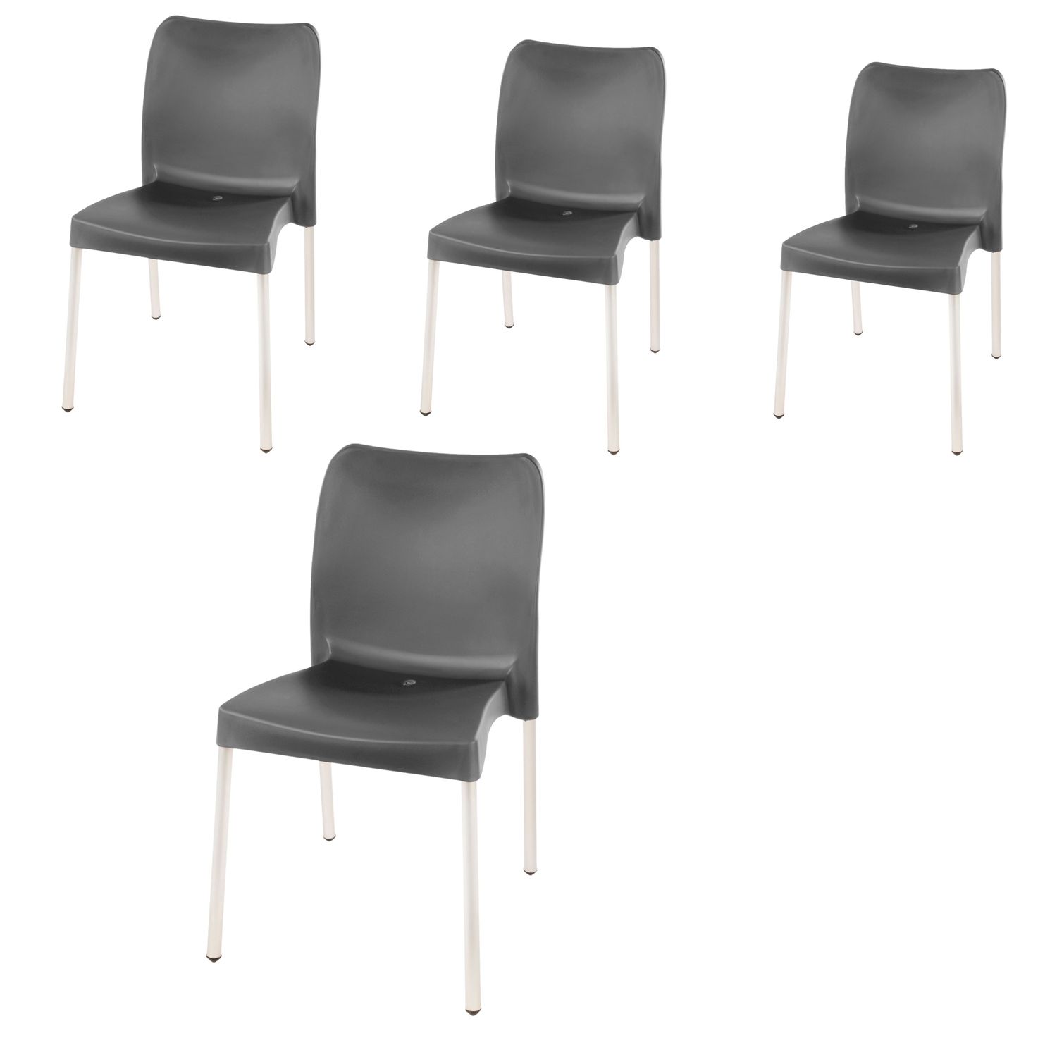 Florence Heavy  Duty  Bistro Chair  - NO ARMRESTS - BLACK  - Set of 4