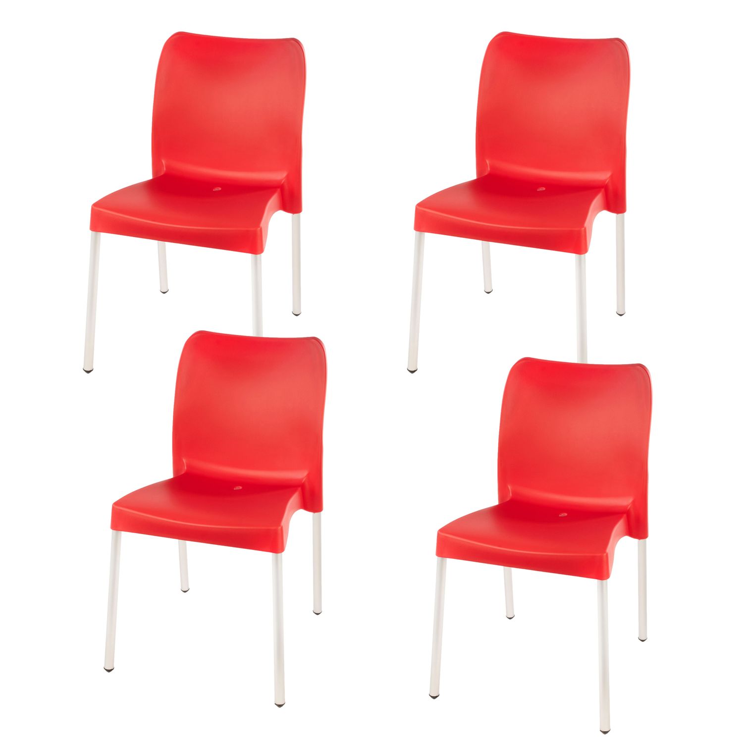 Florence Heavy  Duty  Bistro Chair  - NO ARMRESTS - BRIGHT RED  - Set of 4