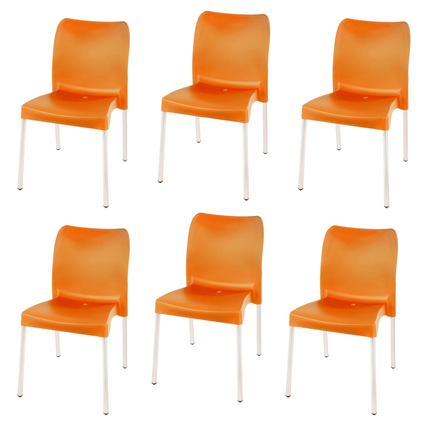 Florence Heavy  Duty  Bistro Chair  - NO ARMRESTS - ORANGE  - Set of 6