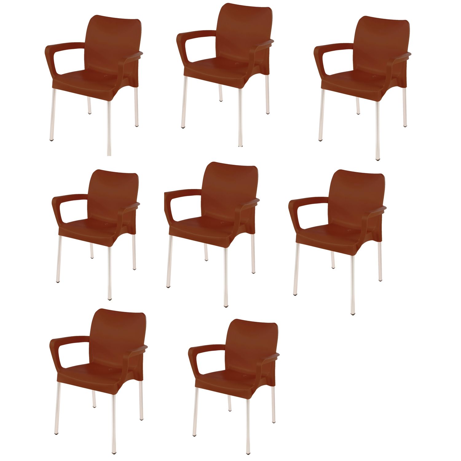 Vicenza Heavy  Duty  Bistro  Chair - WITH ARMRESTS - COCO  - Set of 8