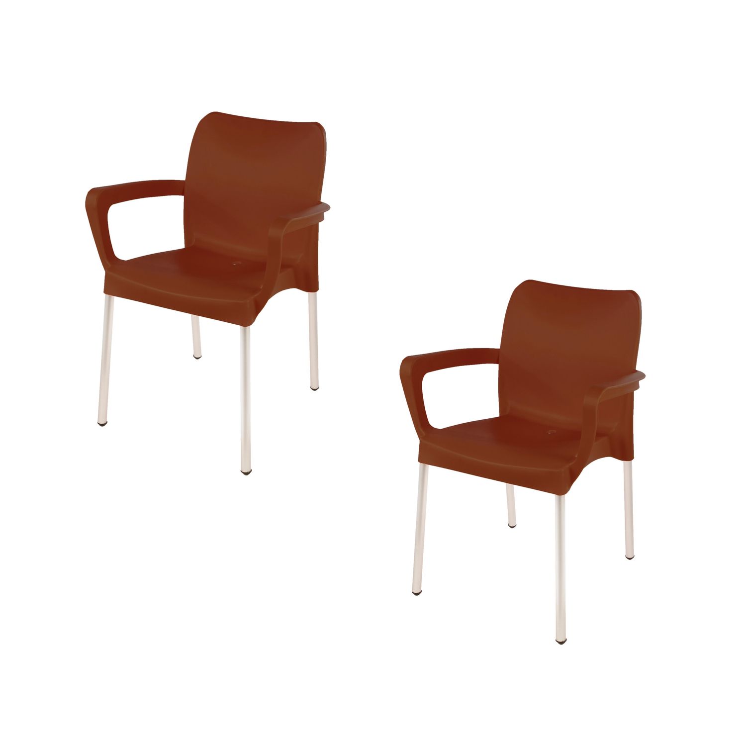 Vicenza Heavy  Duty  Bistro  Chair - WITH ARMRESTS - COCO  - Set of 2