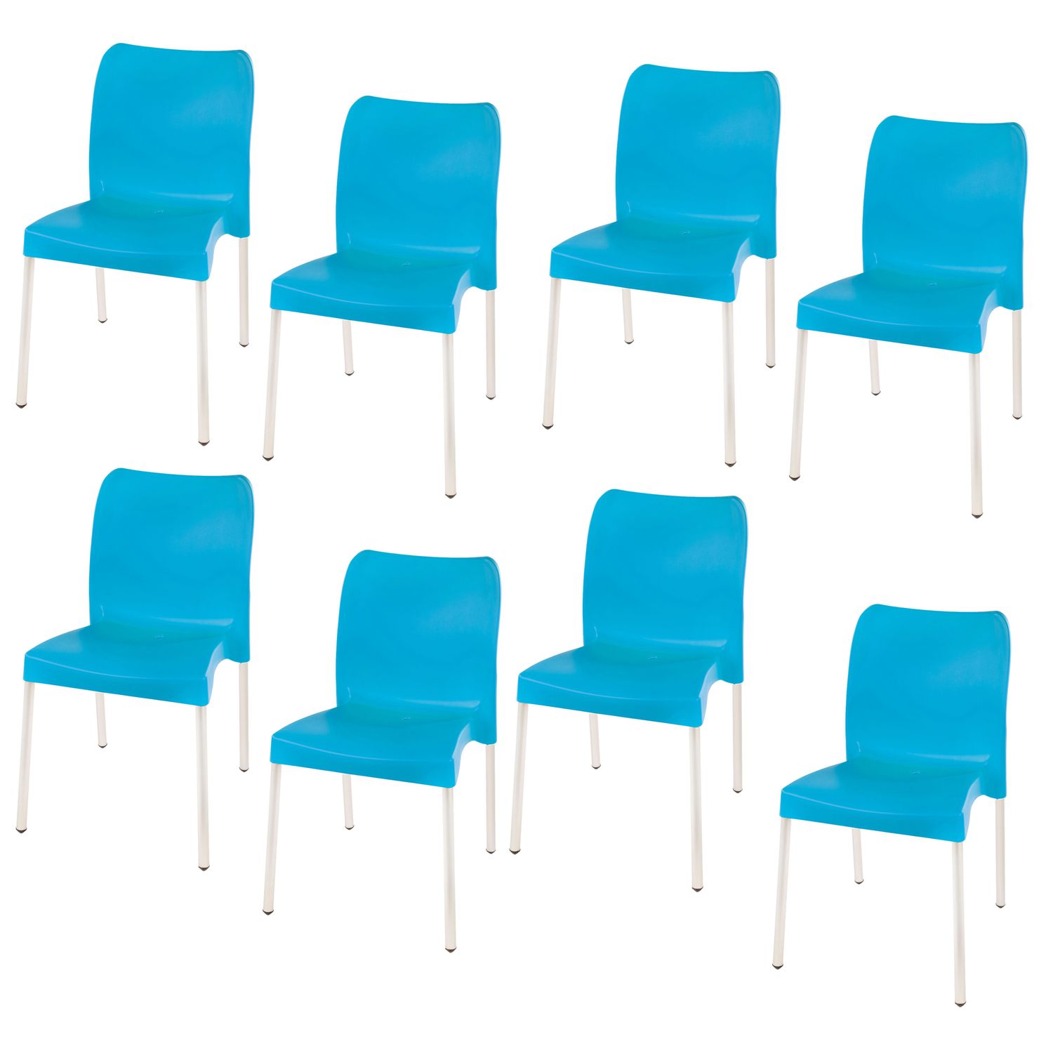 Florence Heavy  Duty  Bistro Chair  - NO ARMRESTS - SKY BLUE  - Set of 8