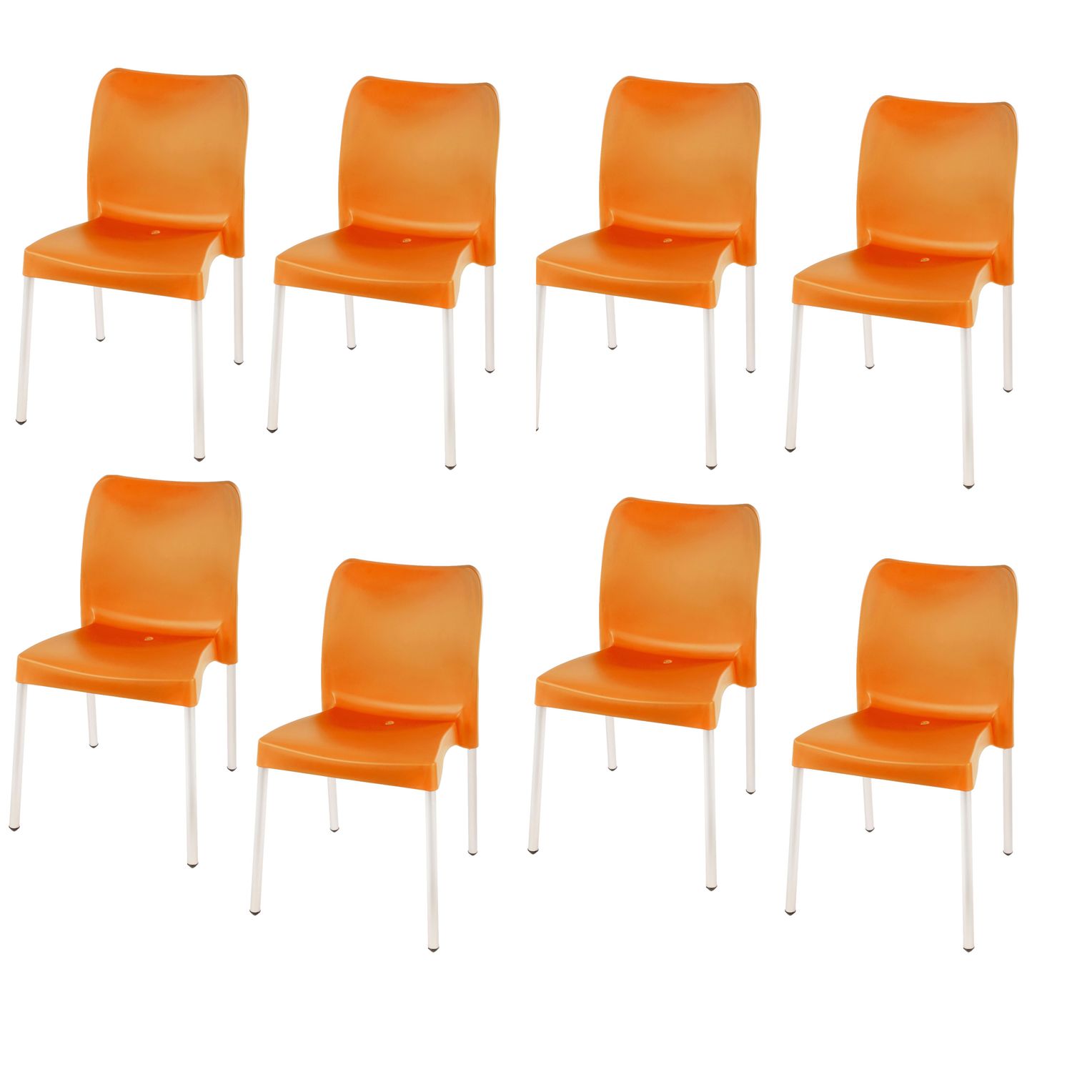Florence Heavy  Duty  Bistro Chair  - NO ARMRESTS - ORANGE  - Set of 8