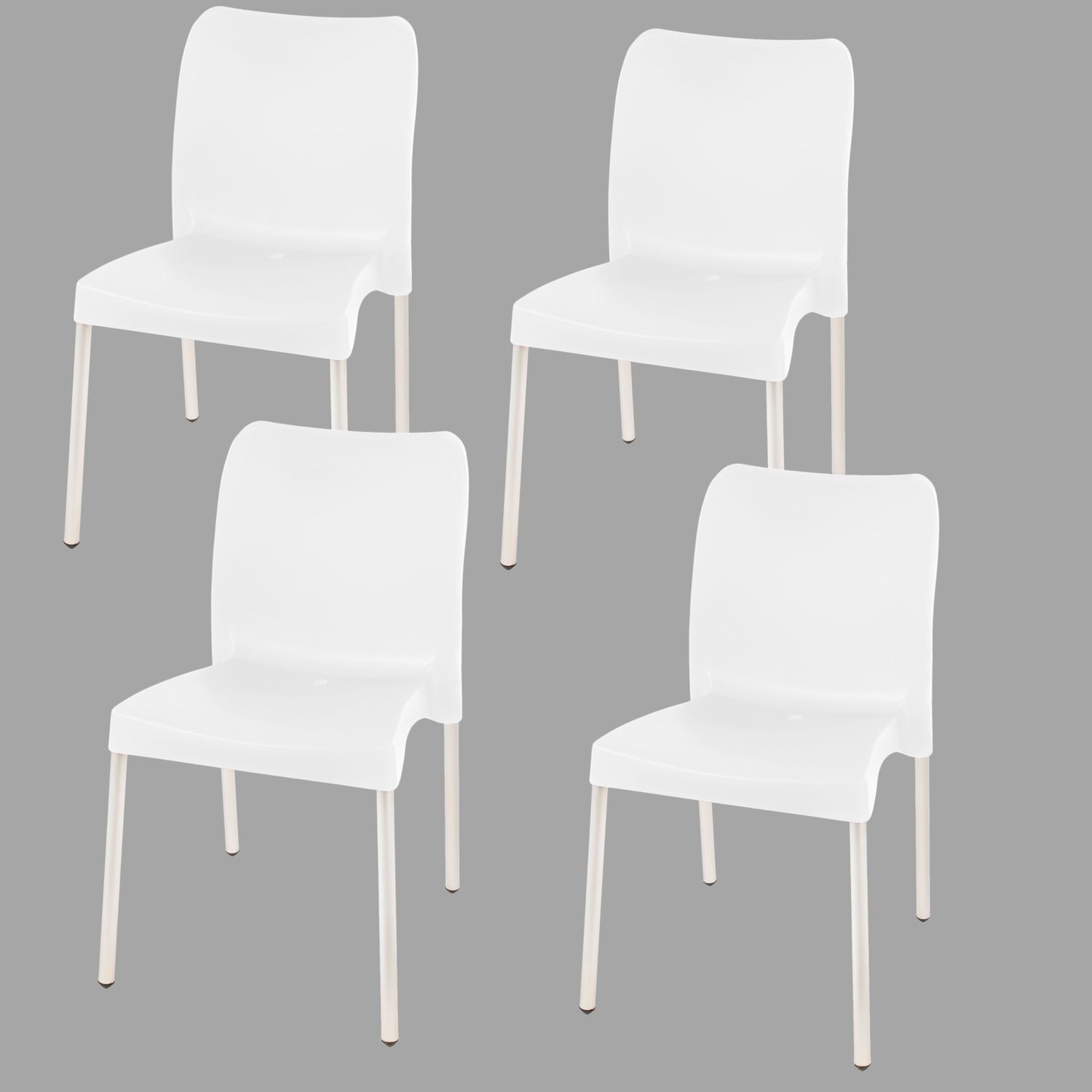 Florence Heavy  Duty  Bistro Chair  - NO ARMRESTS - ICE WHITE  - Set of 4