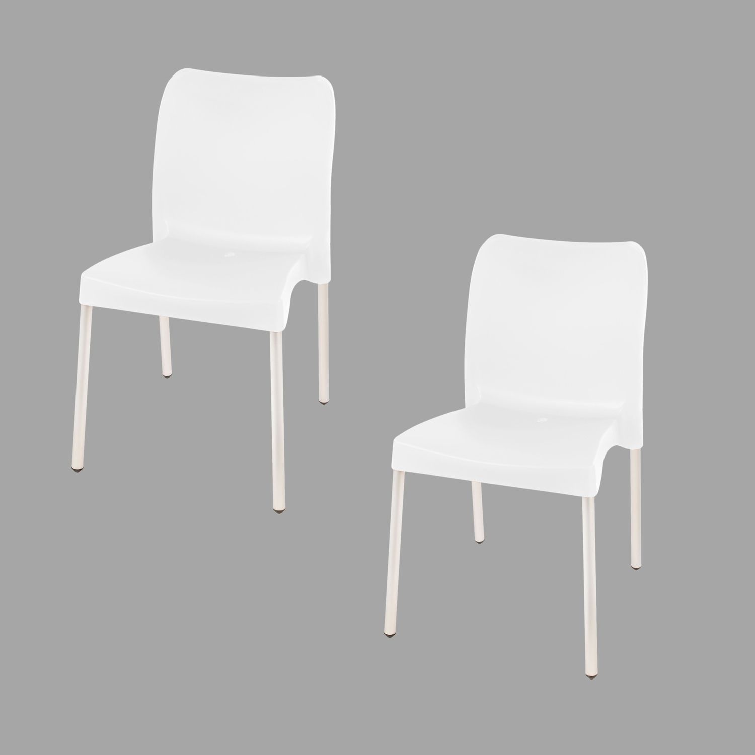 Florence Heavy  Duty  Bistro Chair  - NO ARMRESTS - ICE WHITE  - Set of 2