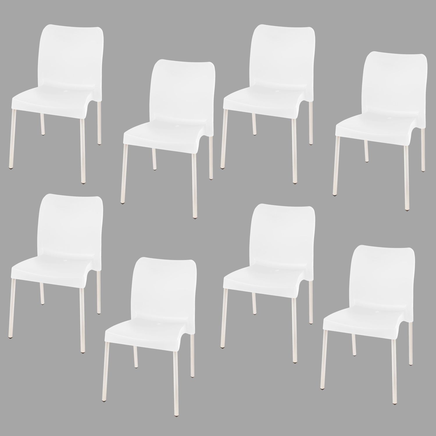 Florence Heavy  Duty  Bistro Chair  - NO ARMRESTS - ICE WHITE  - Set of 8