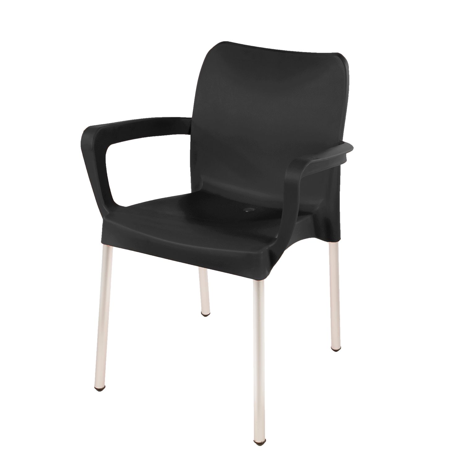 Heavy  Duty  Bistro  Chair - WITH ARMRESTS - BLACK  - Set of 6