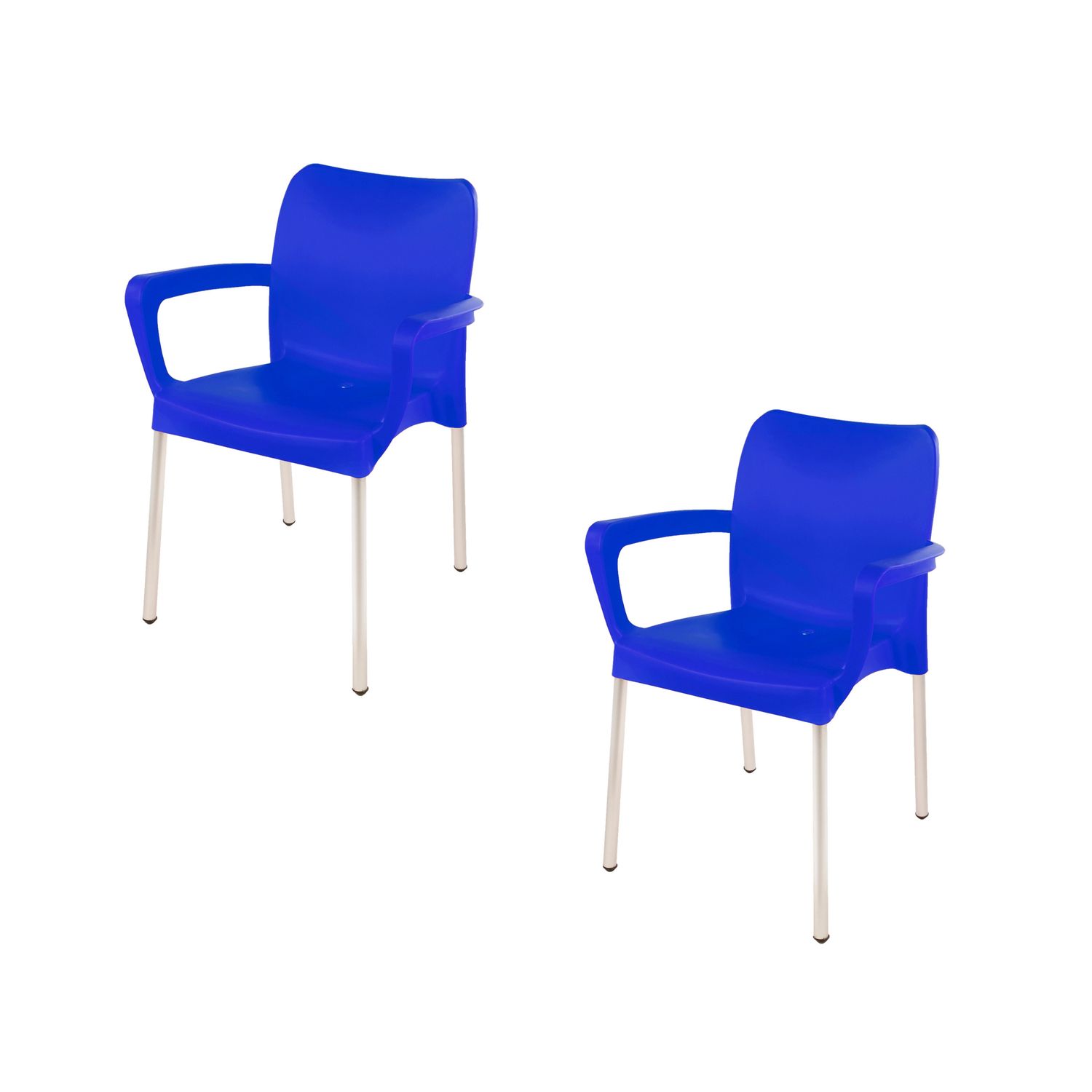Vicenza Heavy  Duty  Bistro  Chair - WITH ARMRESTS - BLUE  - Set of 2