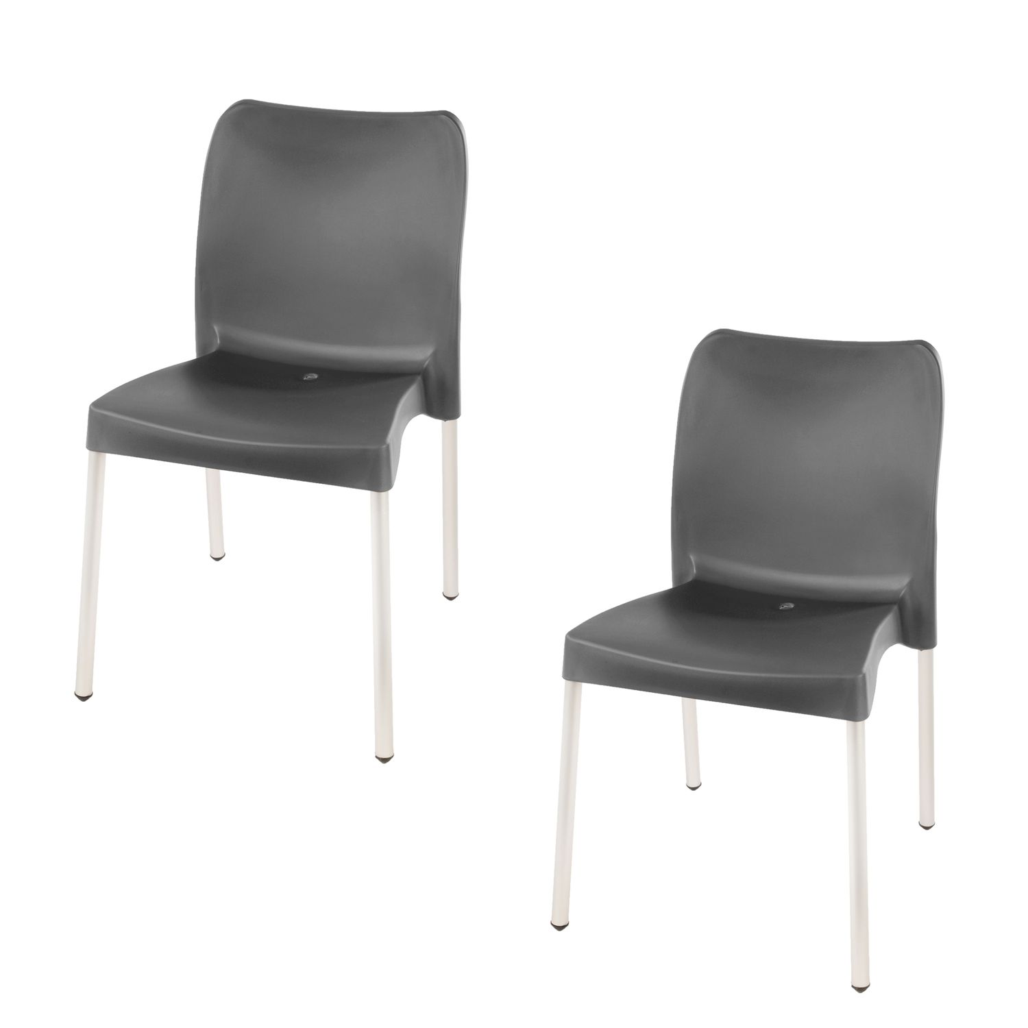 Florence Heavy  Duty  Bistro Chair  - NO ARMRESTS - CHARCOAL  - Set of 2