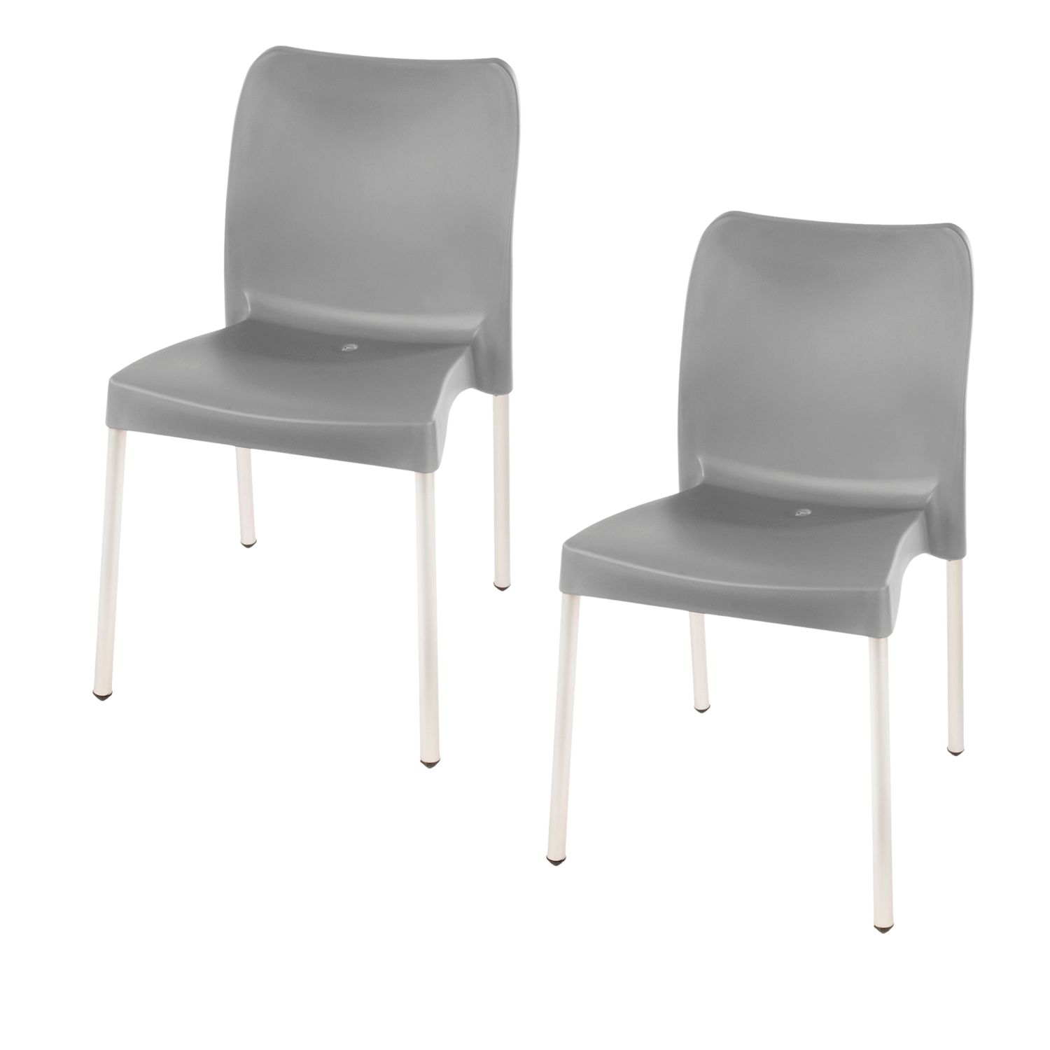 Florence Heavy  Duty  Bistro Chair  - NO ARMRESTS - KALAHARI GREY  - Set of 2