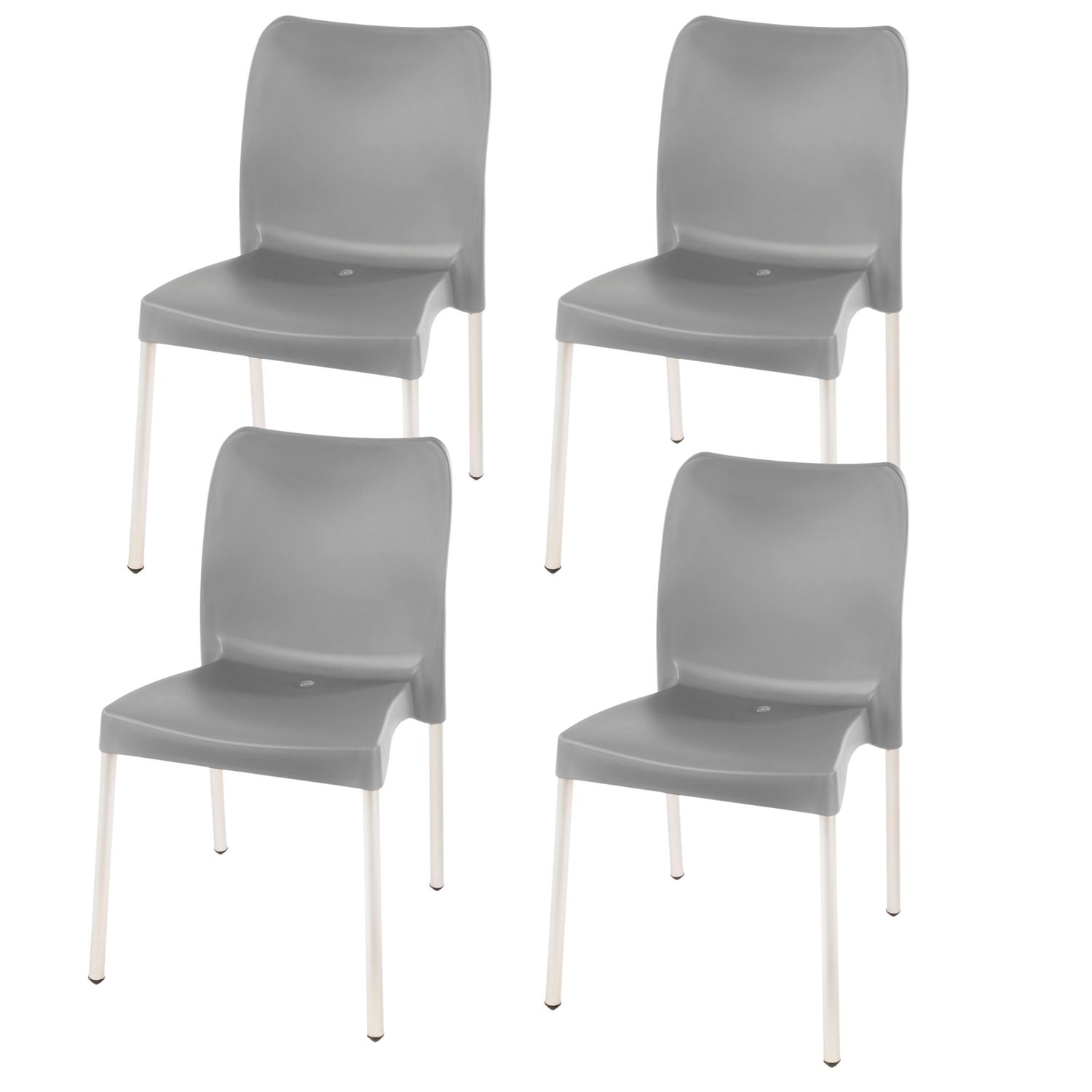 Florence Heavy  Duty  Bistro Chair  - NO ARMRESTS - KALAHARI GREY  - Set of 4
