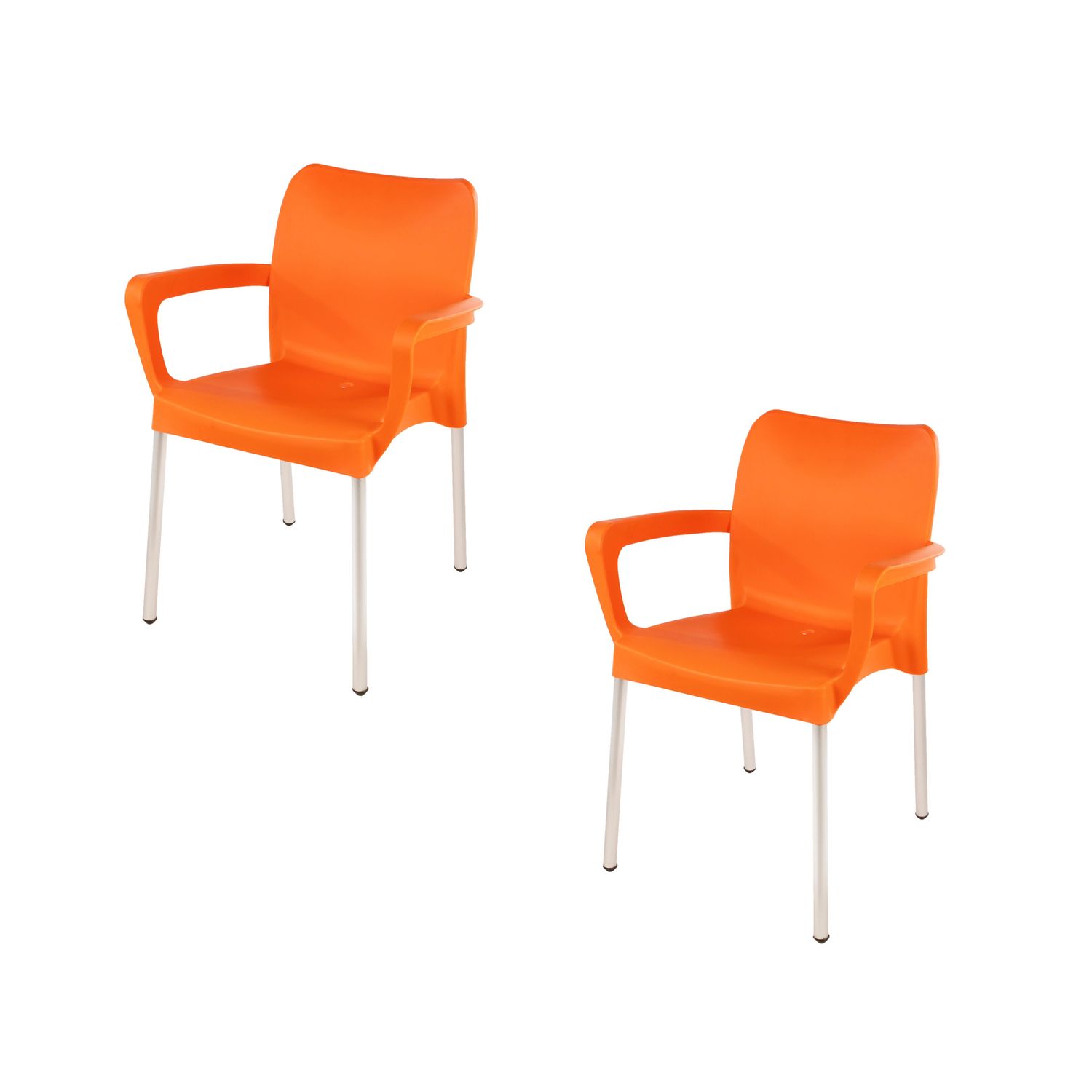Vicenza Heavy  Duty  Bistro  Chair - WITH ARMRESTS - ORANGE  - Set of 2