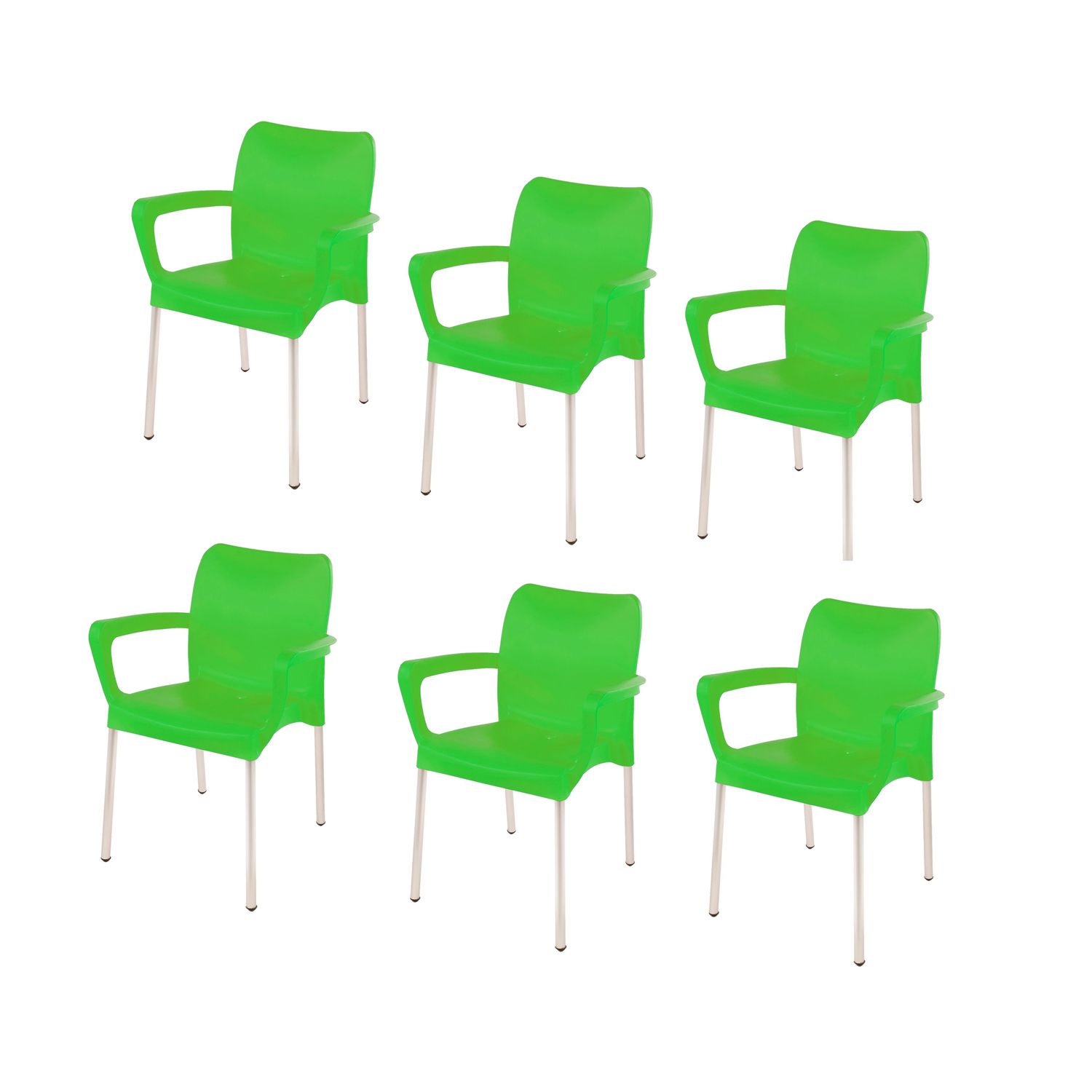 Vicenza Heavy  Duty  Bistro  Chair - WITH ARMRESTS - LIME GREEN  - Set of 6