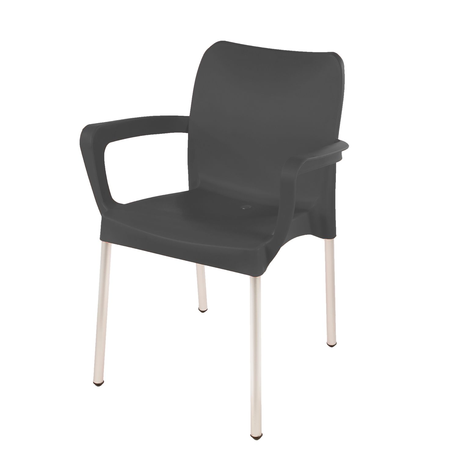 Heavy  Duty  Bistro  Chair - WITH ARMRESTS - CHARCOAL  - Set of 4