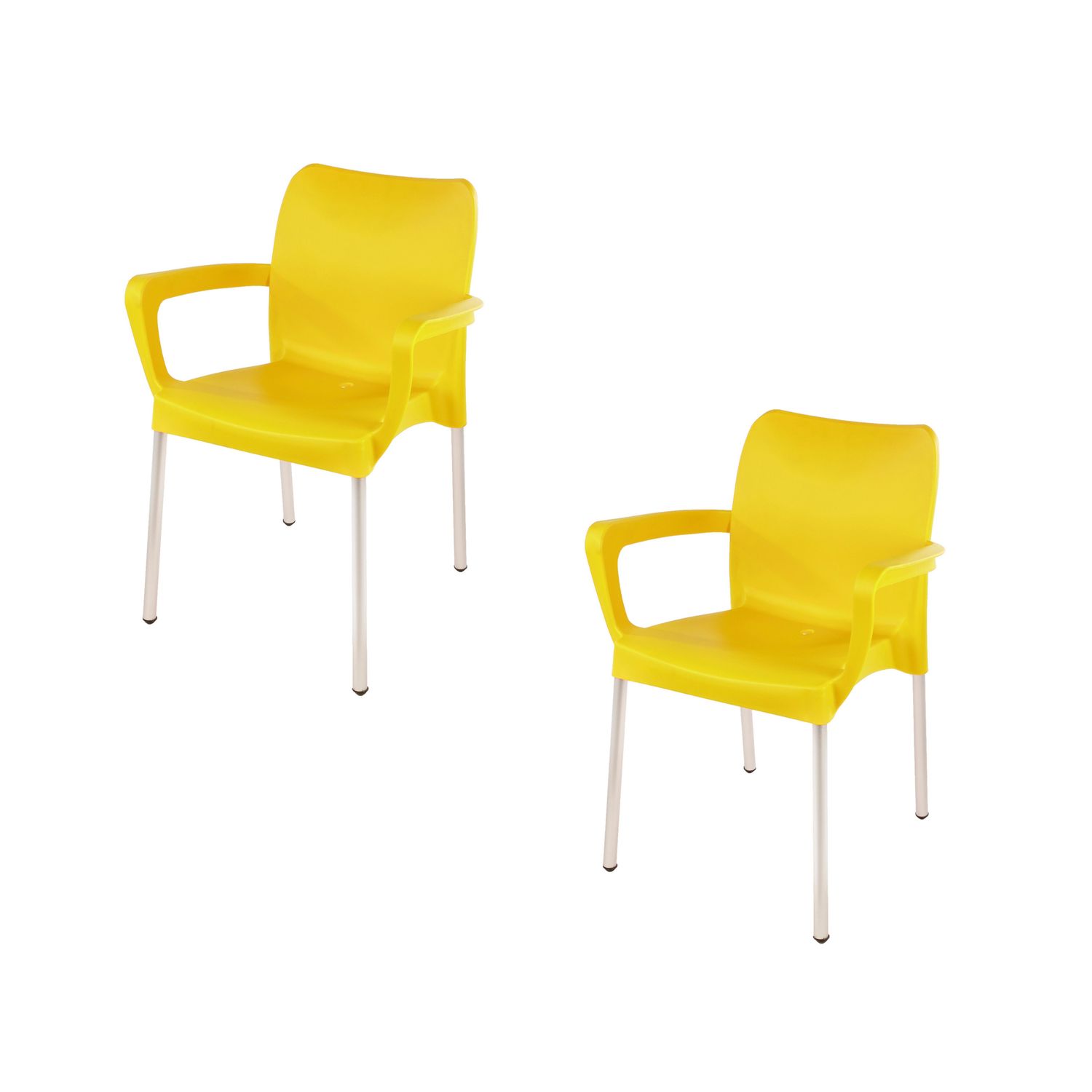 Vicenza Heavy  Duty  Bistro  Chair - WITH ARMRESTS - YELLOW  - Set of 2