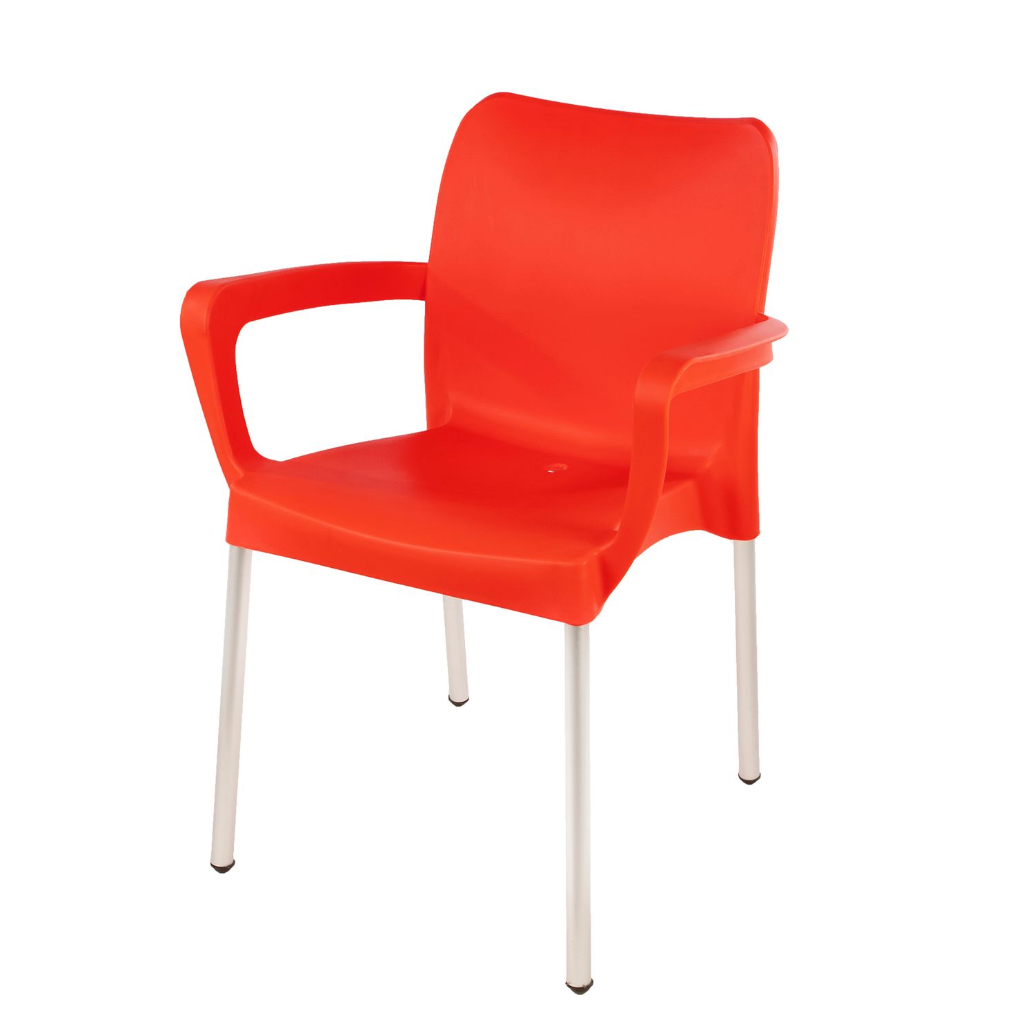 Heavy  Duty  Bistro  Chair - WITH ARMRESTS - BRIGHT RED  - Set of 8