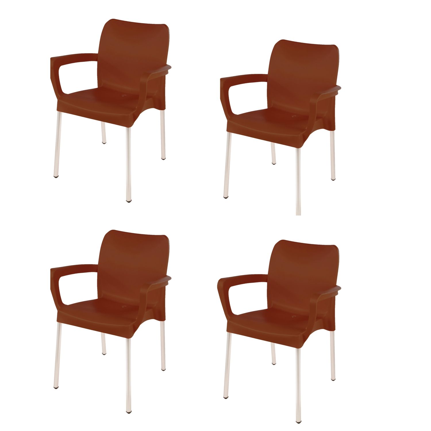 Vicenza Heavy  Duty  Bistro  Chair - WITH ARMRESTS - COCO  - Set of 4