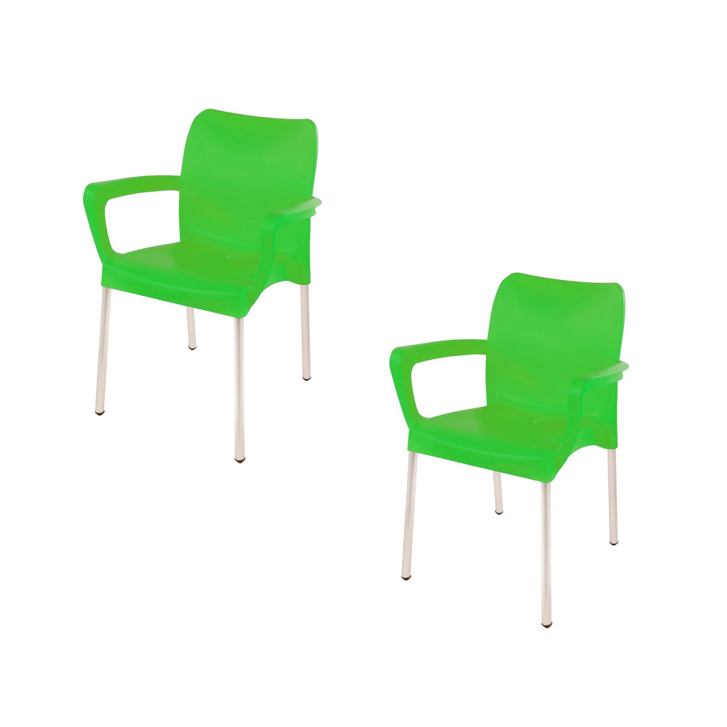 Vicenza Heavy  Duty  Bistro  Chair - WITH ARMRESTS - LIME GREEN  - Set of 2