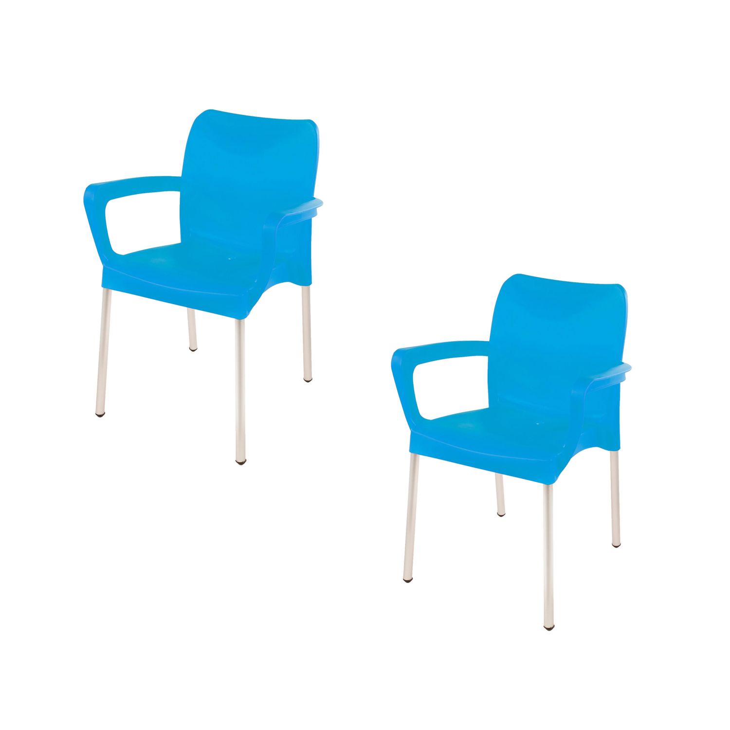 Vicenza Heavy  Duty  Bistro  Chair - WITH ARMRESTS - SKY BLUE  - Set of 2