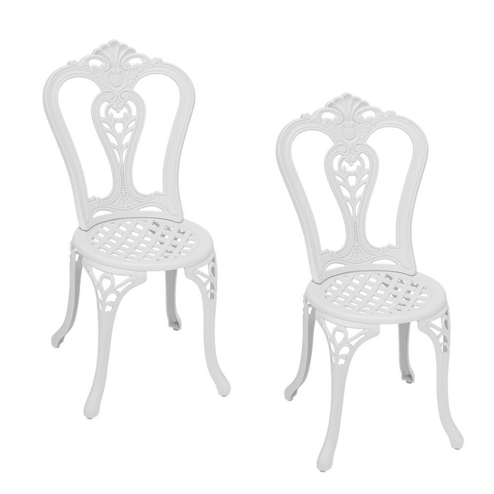 Victoria Aluminium Patio Chair / Garden Chair / Outdoor Chair - Set of 2  - WHITE