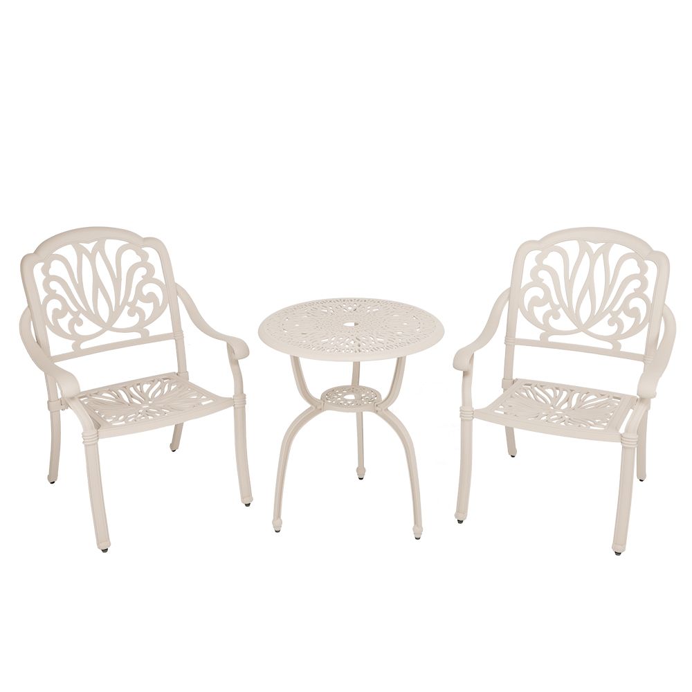 2 Seater - Protea Aluminium Patio Set / Garden Furniture / Outdoor Dining Set   (2 Protea Chairs with 60cm Round Elizabeth Table) - SAND