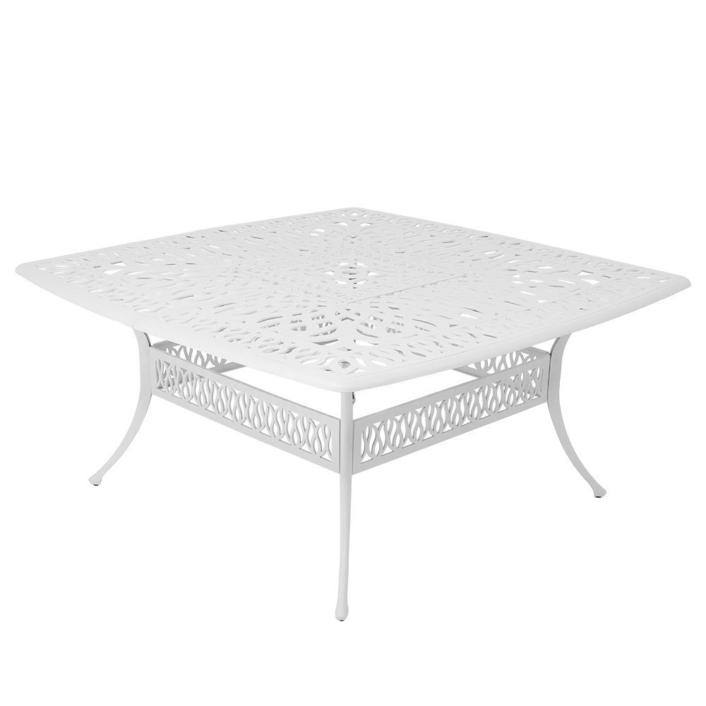 Elizabeth Aluminium Patio Table / Garden Table / Outdoor Dining Table - 164cm x 164cm Square - WHITE