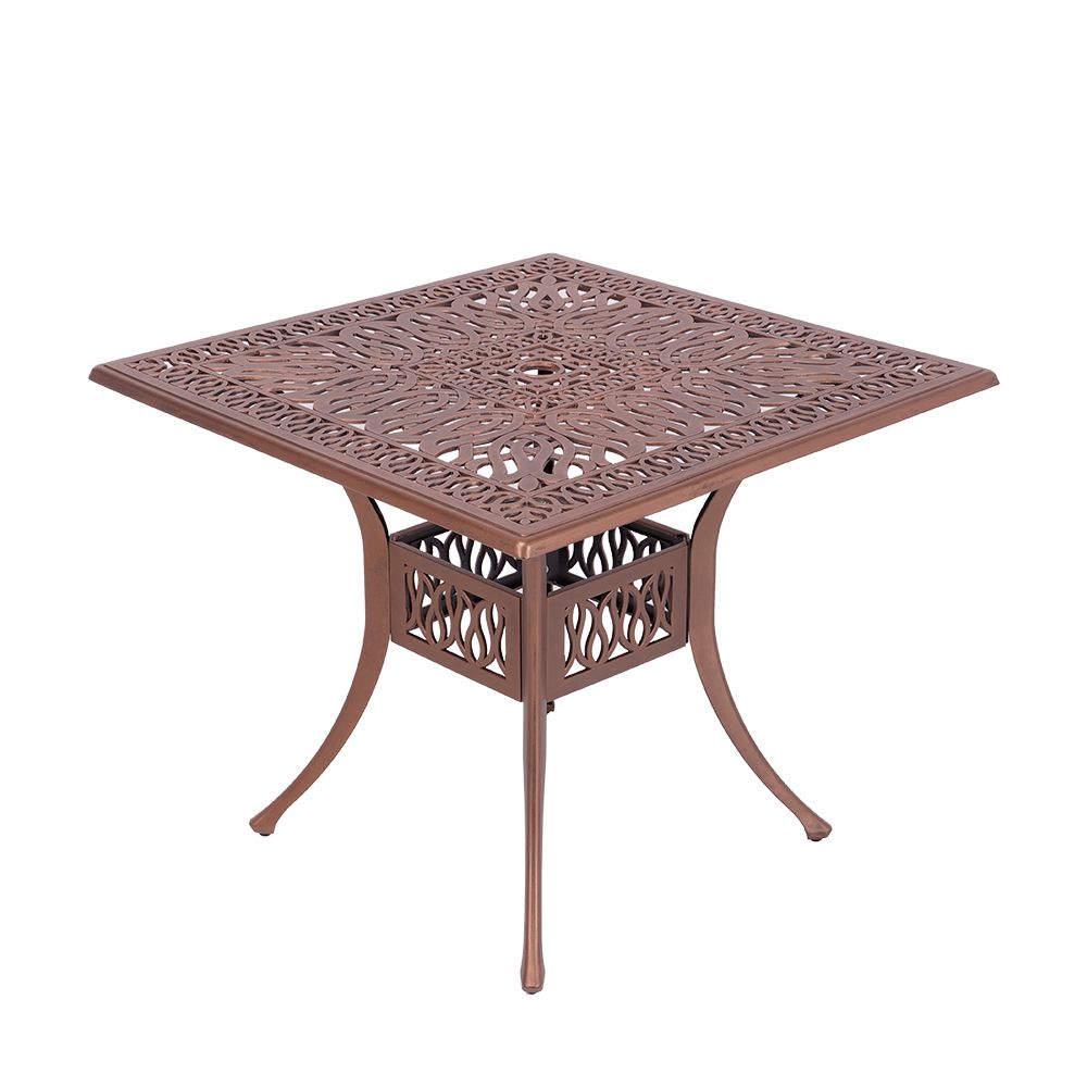 Elizabeth Aluminium Patio Table / Garden Table / Outdoor Dining Table - 90cm x 90cm Square  - COPPER