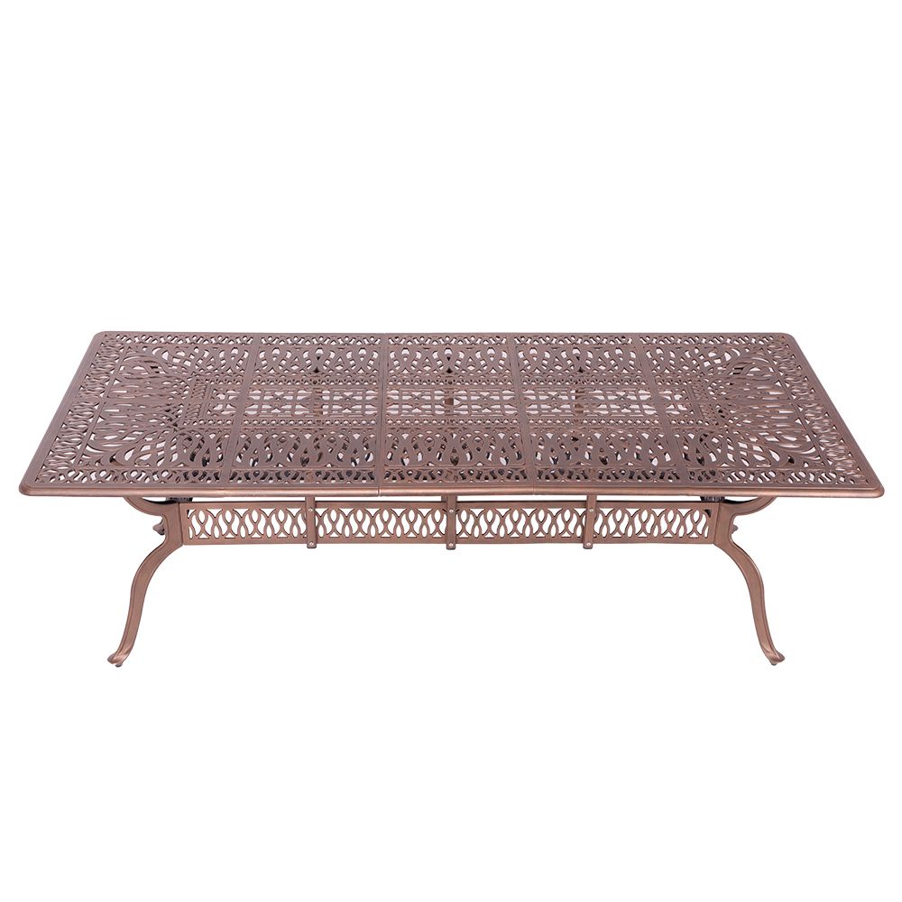 Elizabeth Aluminium Patio Table / Garden Table / Outdoor Dining Table -  240cm x 110cm Rectangle  - COPPER