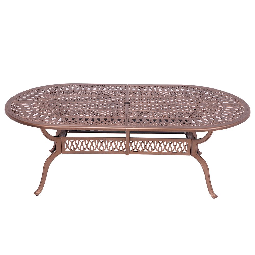 Elizabeth Aluminium Patio Table / Garden Table / Outdoor Dining Table -  214cm x 110cm Oval  - COPPER